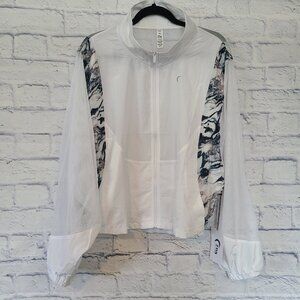 NWT Zyia Full Zip Mesh Jacket and Shoulder Bag White Marble